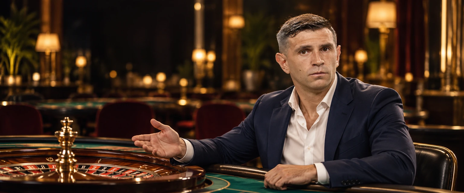 Escena de Dibu Casino: un hombre junto a una mesa de ruleta